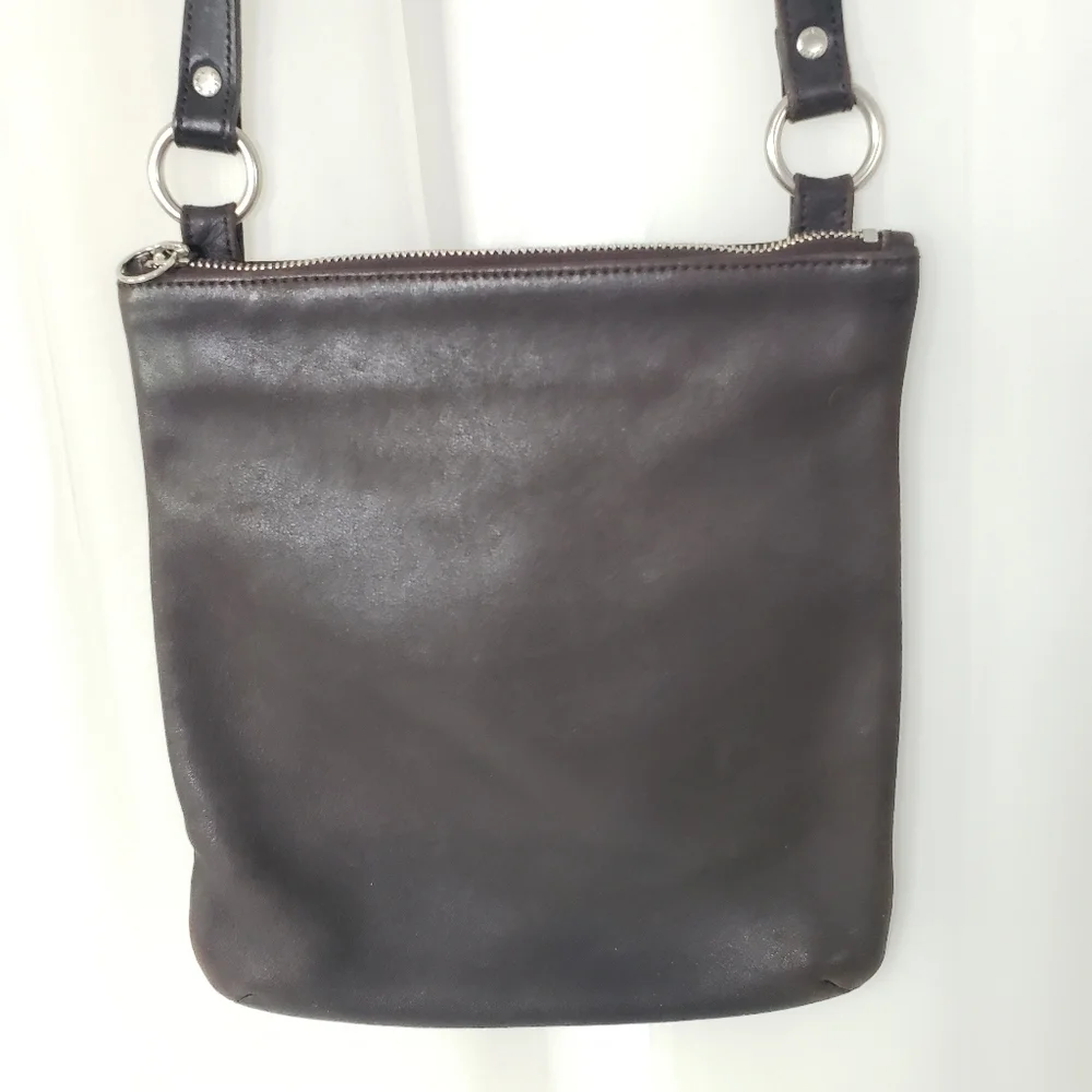 Vintage Coach Chelsea slim crossbody bag dark chocolate brown